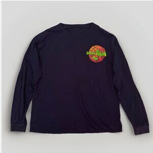 Looney Tunes Space Jam Mens Long Sleeve Shirt Oversized XXL Navy-Blue Basketball